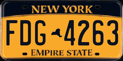 NY license plate FDG4263