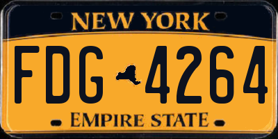 NY license plate FDG4264