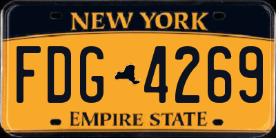 NY license plate FDG4269