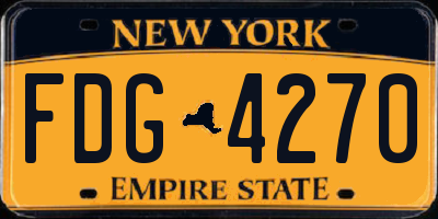 NY license plate FDG4270