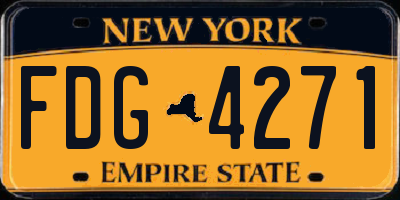 NY license plate FDG4271