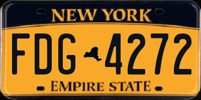 NY license plate FDG4272