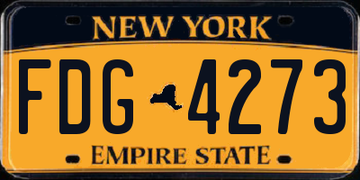 NY license plate FDG4273