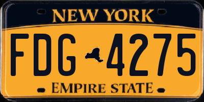 NY license plate FDG4275
