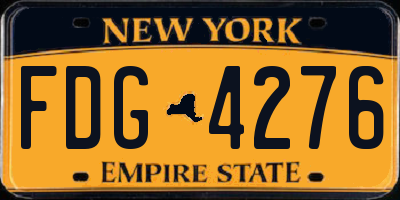 NY license plate FDG4276