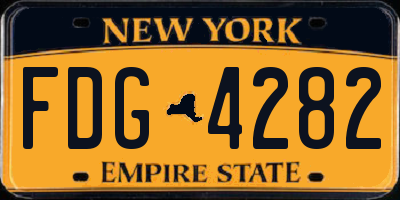 NY license plate FDG4282