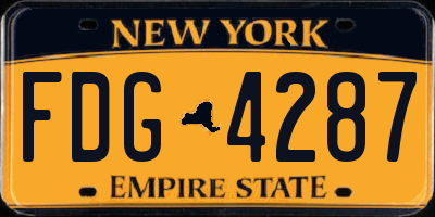 NY license plate FDG4287