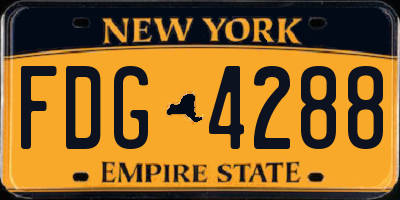 NY license plate FDG4288