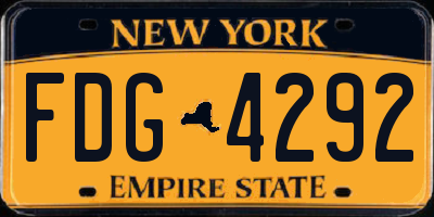 NY license plate FDG4292