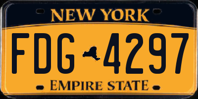 NY license plate FDG4297