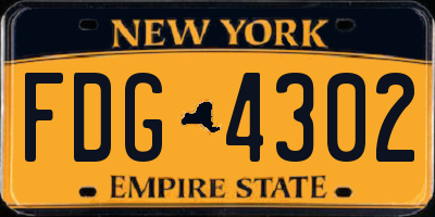 NY license plate FDG4302