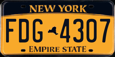 NY license plate FDG4307