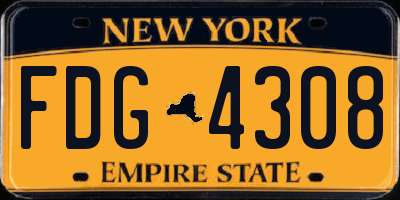 NY license plate FDG4308