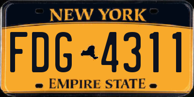 NY license plate FDG4311