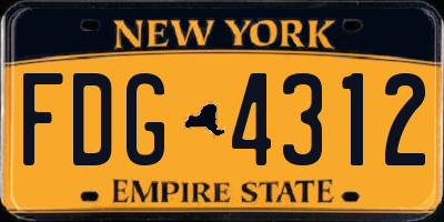 NY license plate FDG4312