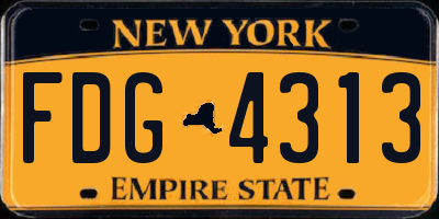 NY license plate FDG4313