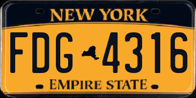 NY license plate FDG4316
