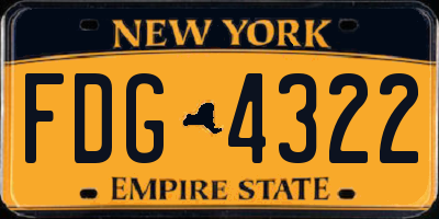 NY license plate FDG4322