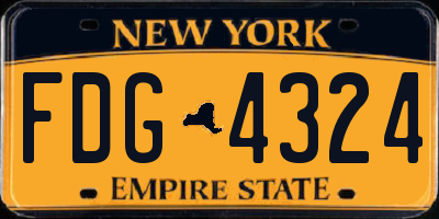 NY license plate FDG4324