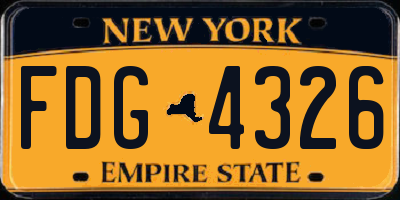 NY license plate FDG4326