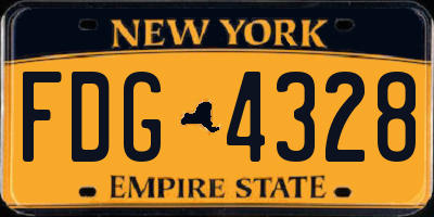 NY license plate FDG4328