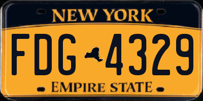 NY license plate FDG4329