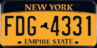 NY license plate FDG4331