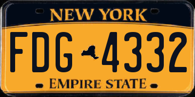 NY license plate FDG4332