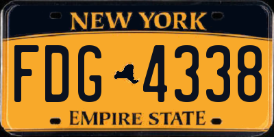 NY license plate FDG4338