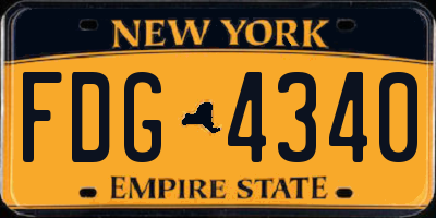 NY license plate FDG4340