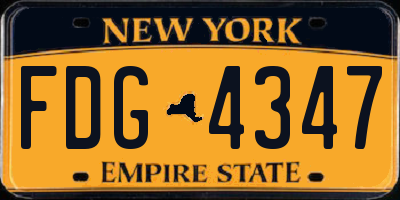 NY license plate FDG4347
