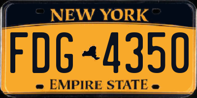 NY license plate FDG4350