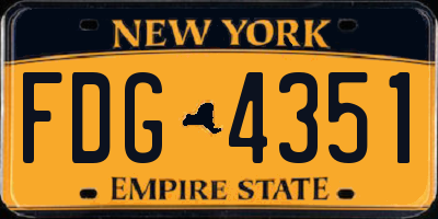 NY license plate FDG4351