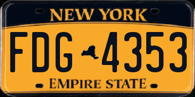 NY license plate FDG4353