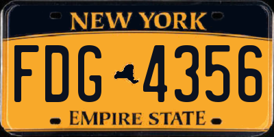 NY license plate FDG4356