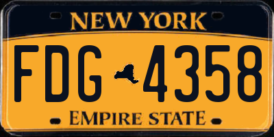 NY license plate FDG4358