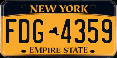 NY license plate FDG4359