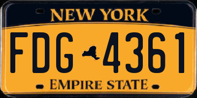 NY license plate FDG4361