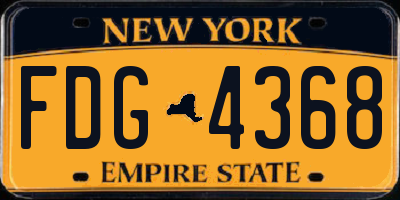 NY license plate FDG4368