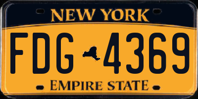 NY license plate FDG4369