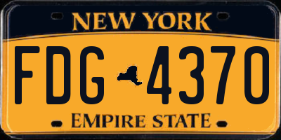 NY license plate FDG4370