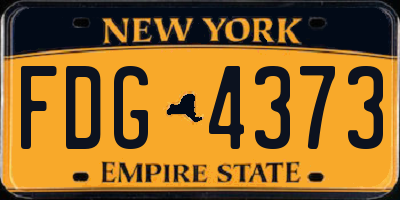 NY license plate FDG4373