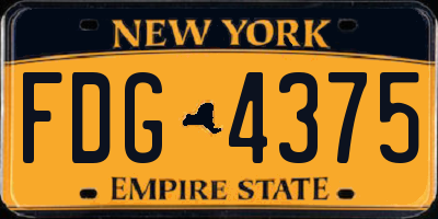 NY license plate FDG4375