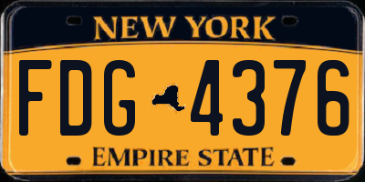 NY license plate FDG4376