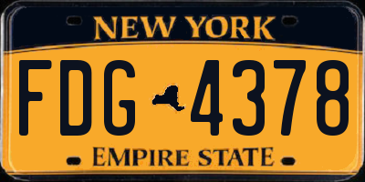 NY license plate FDG4378