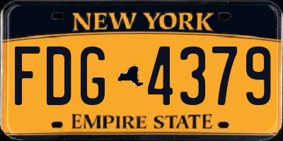NY license plate FDG4379