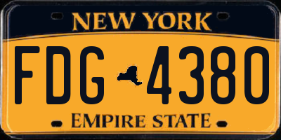 NY license plate FDG4380