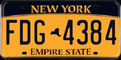 NY license plate FDG4384