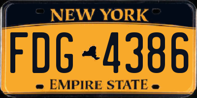 NY license plate FDG4386