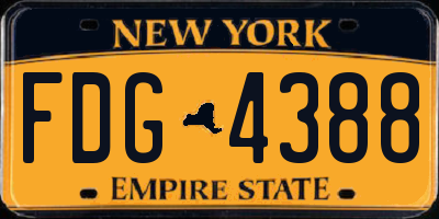 NY license plate FDG4388